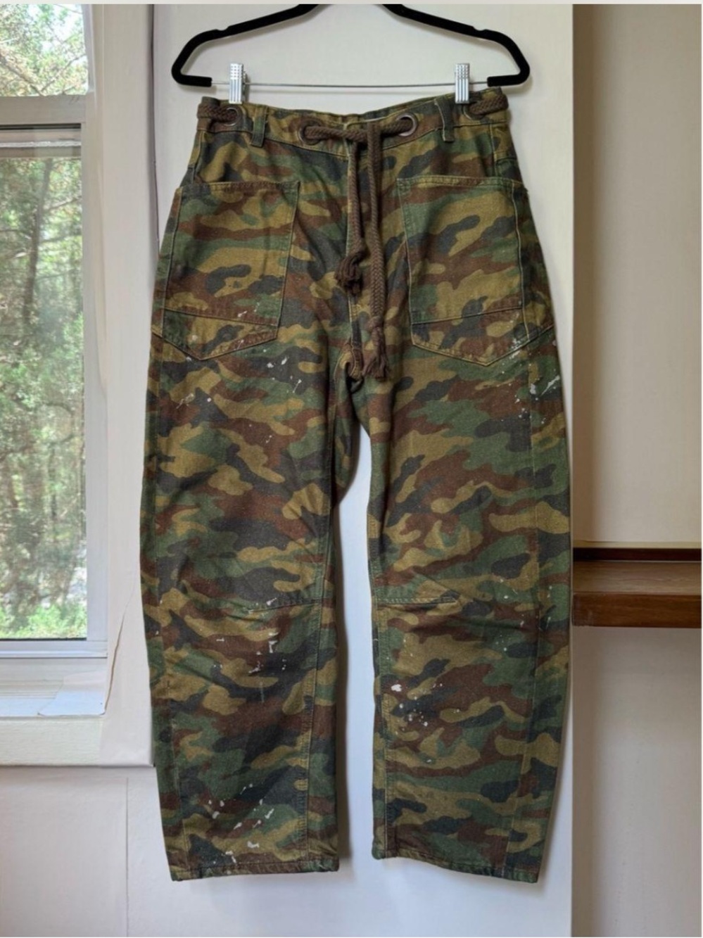 We The Free moxie barrel Camouflage jeans- Olive/Brown Camo